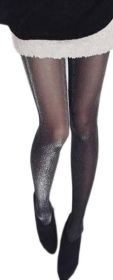 Blancho LZSA057-1 Sexy Black Sheer Shiny Stocking