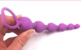 Soft Silicone Anal Beads Long Butt Plugs Ass Massage Heart Shape Anal Plug Dilator Adult Sexual Games Sex Toys for Gay Men Women